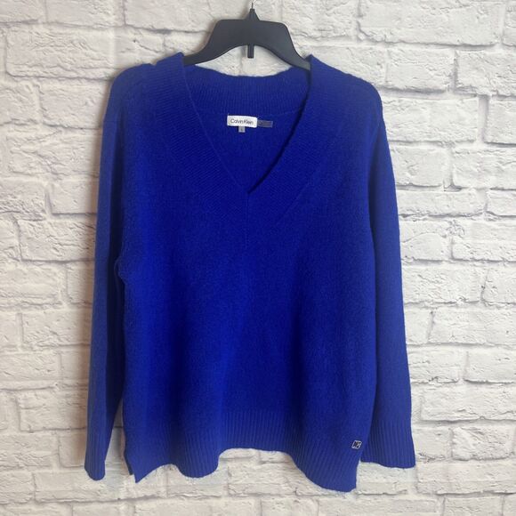 Calvin Klein Women’s Casual Everyday  Blue V-Neck Sweater Size Large - Picture 7 of 7